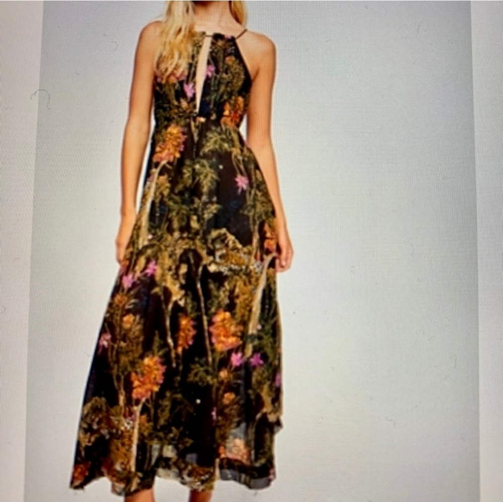 Free people 100% cotton leopard jungle maxi M